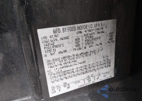 2002 Ford F-150 Lariat/Xlt z USA, uszkodzony, nr VIN 1FTRW08L02KC14269